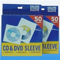 User-Friendly 50pk CD/DVD Sleeve with Window and Back Flap