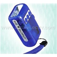 WIND-UP LED FLASHLIGHT WITH MOBILE PHONE BATTERY CHARGER