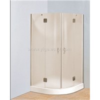circular shower enclosure with pivot doors