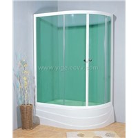 semicircular shower enclosure with sliding doors