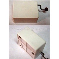 Hand-operated Musical Box with White Plastic Case