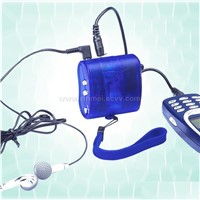 Rotary mobile charger with FM Radio and LED light