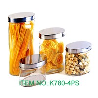 4pcs Glass oval canisters(K780-4PS)