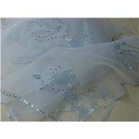 t/c embroidery fabric , organza embroidery,