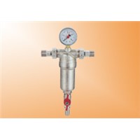 Fliter with manometer for hot water