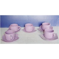 ceramic cup &amp;amp; saucer with glazed