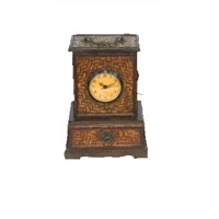 wooden antique table clock