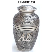 Brass Cremation Urn (Silver Oak) !