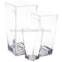 Hand Blown Glass Tapered Vases