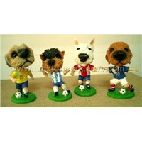 bobble head cute dog with football