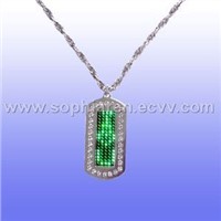 #3 Rhinestone Dog Tag With Scrolling Programmable