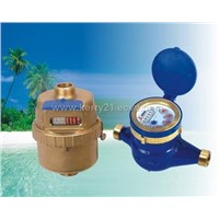 Volumetric rotary piston water meter