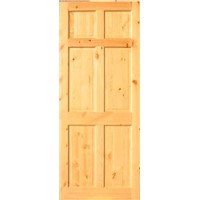 6 panel knotty pine wood door