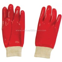 Red Pvc Fully Coated Knit Wrist Work Glove