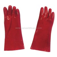 Red PVC fully coated Gauntlet glove