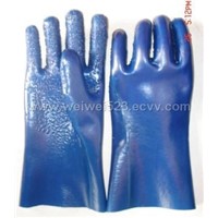 blue PVC coated eith rub dots working gloves