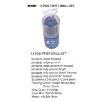 13pcs twist drill set