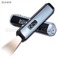 LED Torch Light with LCD Clock & Compass