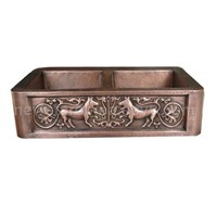 Sell Kitchen Double Bowl Copper Sink (Sinks)