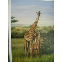 Animal Oil Painting - Giraffe