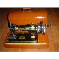 Domestic Sewing Machine + Handle + Woodencase