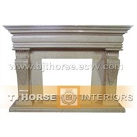 Carving Slab Fireplace
