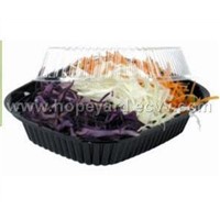 black food container with transparent lid