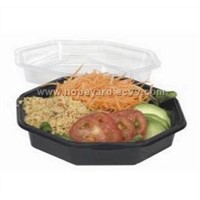 hexagonal food container with connecting lid