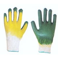 Natural latex coated gloves