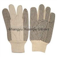 Cotton Canvas Gloves with PVC Dots