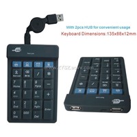 Mini Keyboard with 2 Ports HUB