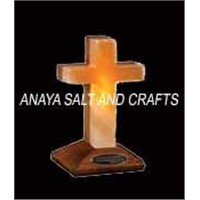 Salt holy cross lamp