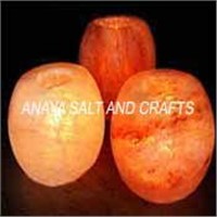 Salt crystal candle holders and tealights