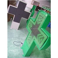 Green Frame Pharmacy Cross with PC Glass