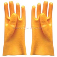Yellow PVC glove Smooth finish Gauntlet