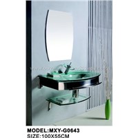 glass vanity /glass basin
