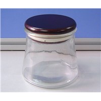 Glass jar with wooden lid(K918APW)