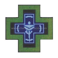 Blue+Green Bi-Color LED Pharmacy Cross Display