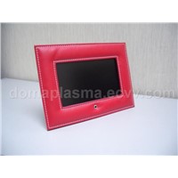 7" Digital Photo Frame w/ Red Leather Frame