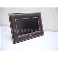 7" Digital Photo Frame w/ Brown Leather Frame