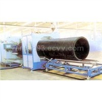 PE heavy-caliber  reinforced winding double wall corrugated pipe production line