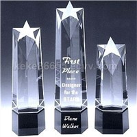 crystal trophy,crystal awards,engraved crystal award