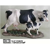 resin animal statue of cow