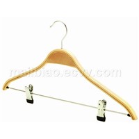 Laminated hanger with two clips