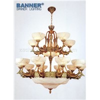 Alabaster brass chandelier