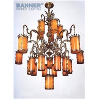 Alabaster brass chandelier