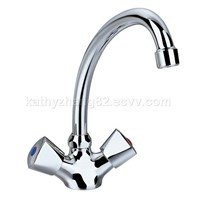 Double handles kitchen faucet
