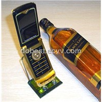 Luxury ClamShell Mobile Phone with Diamonds Inlaid and Gold