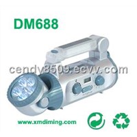 dynamo solar flashlight with AM/FM radio dm688
