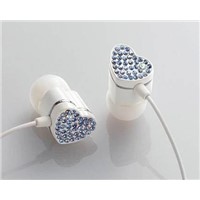 Heart shape diamond earphone